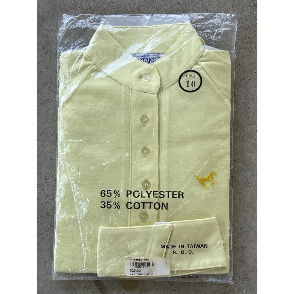 Mustang English Horse Riding Show Shirt Women’s Size 10 Yellow Long Sleeve NEW